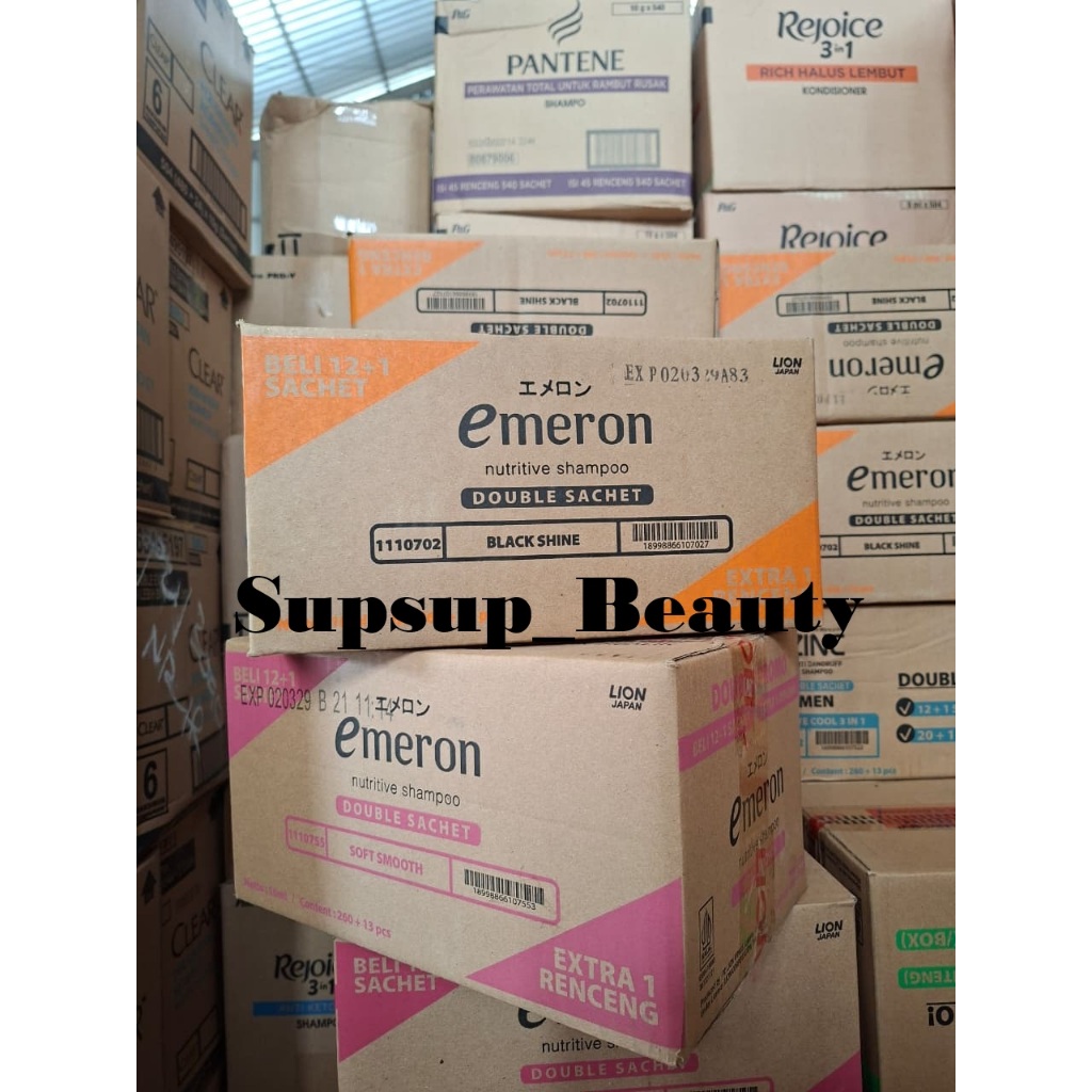 (KARTON) EMERON Shampoo Sachet 10ml // Black&Shine // Soft Smooth