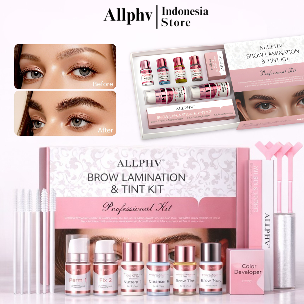 ALLPHV Brow Lamination Brow Bomber Kit Perm Alis Eyebrow Membentuk Alis Brow Lift Hitam dan Coklat