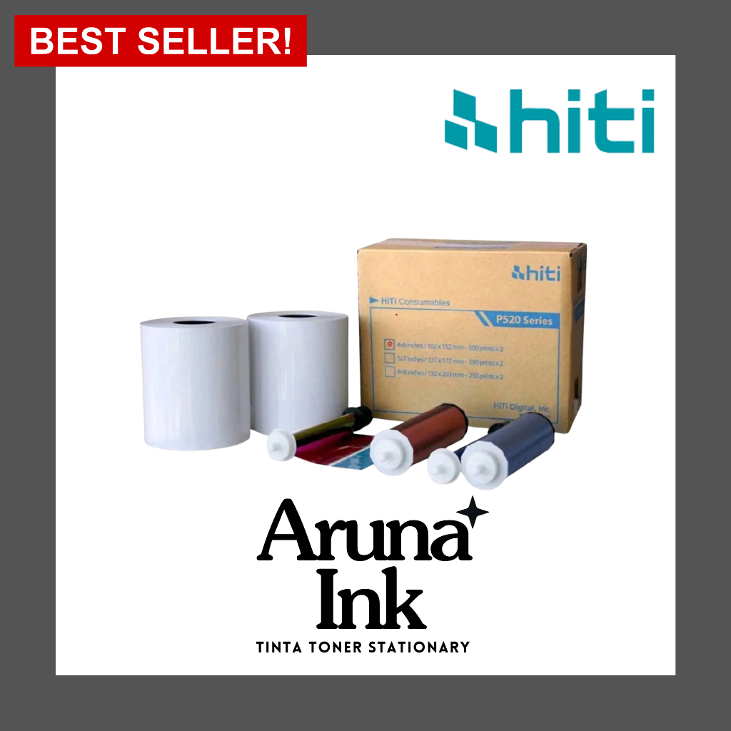 HITI P520 / P525 4R 4x6” ( 10x15Cm ) G2 Paper and Ribbon Photo Media Set