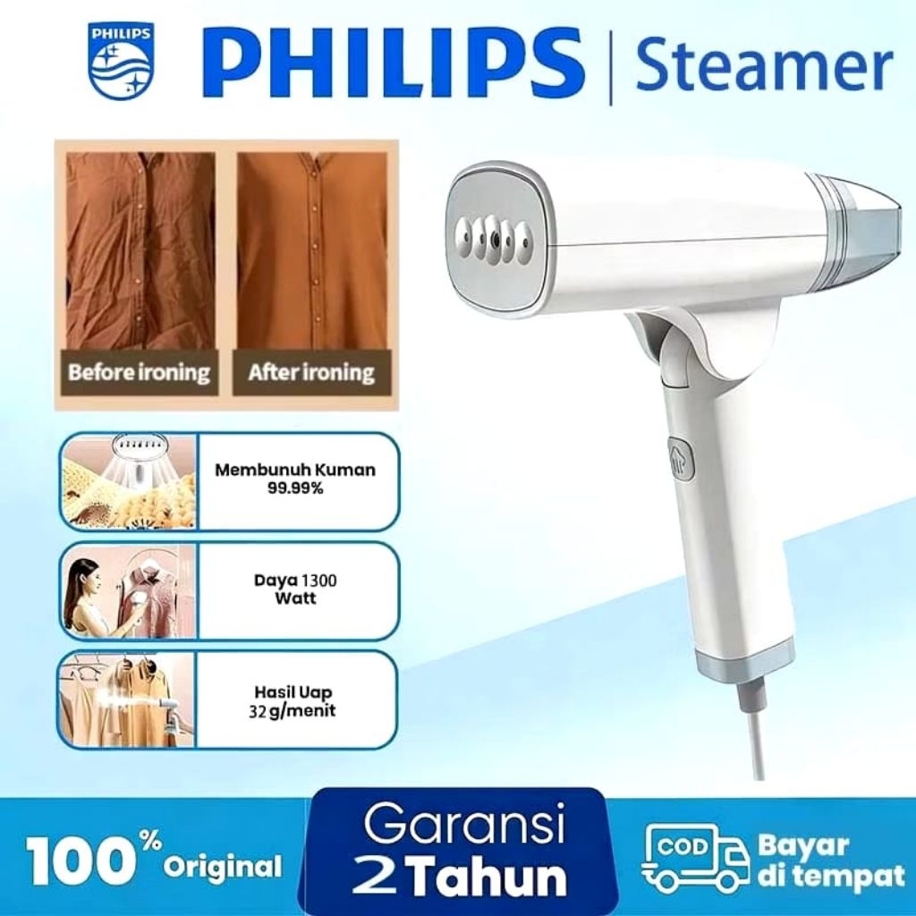 [NEW] PHILIPS Setrika Uap Setrika 2in1 setrika mini setrika Portable cepat panas 10-15s Fol...