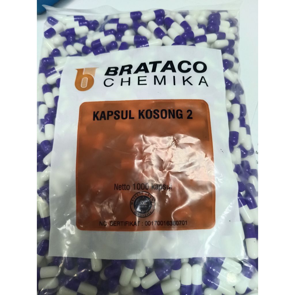 Cangkang kapsul kosong no2/kapsul kosong no 2/Brataco