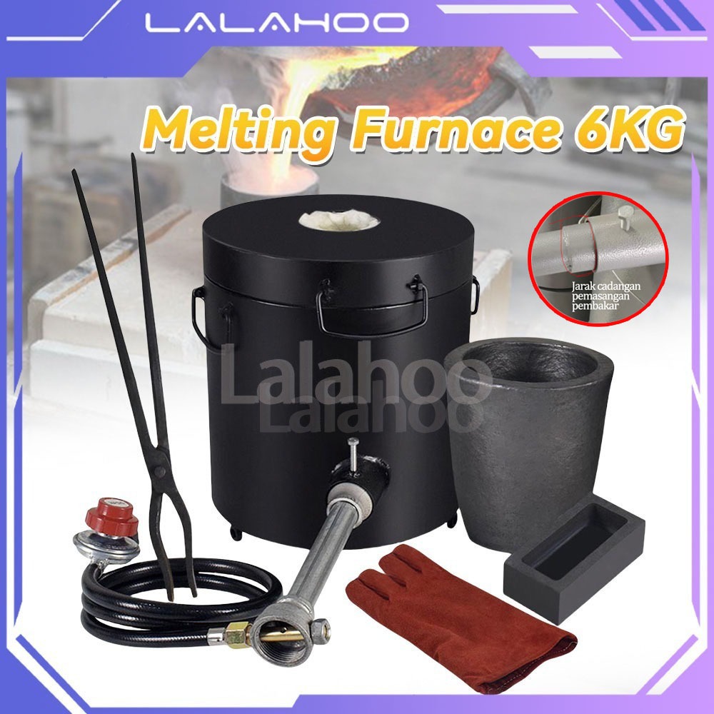 Propane Melting Furnace Kit Graphite Crucible Tongs 1300C Tungku Peleburan Emas/Perak/Aluminum alat 