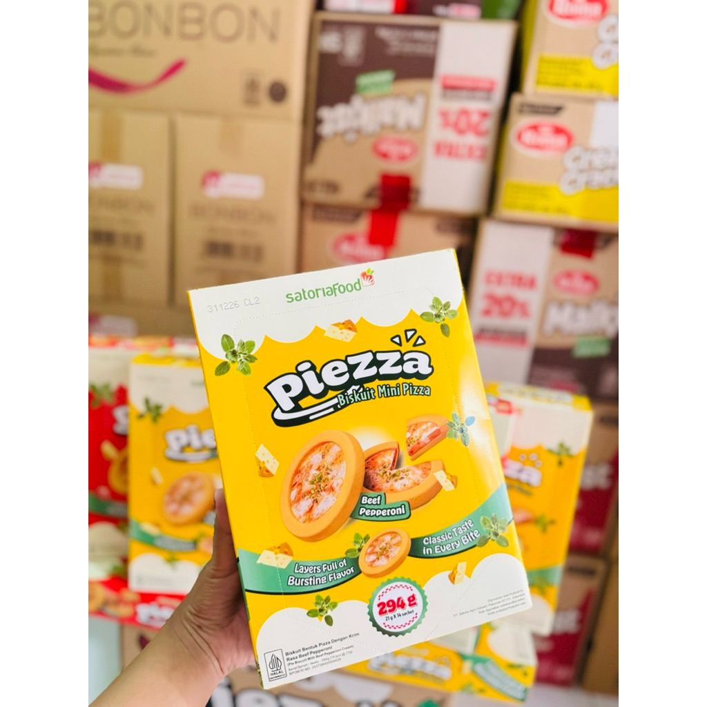 SatoriaFood Piezza Snack Mini Pizza 1 Dus Isi 8 Box 294gr Gurih Renyah Rasa Pizza