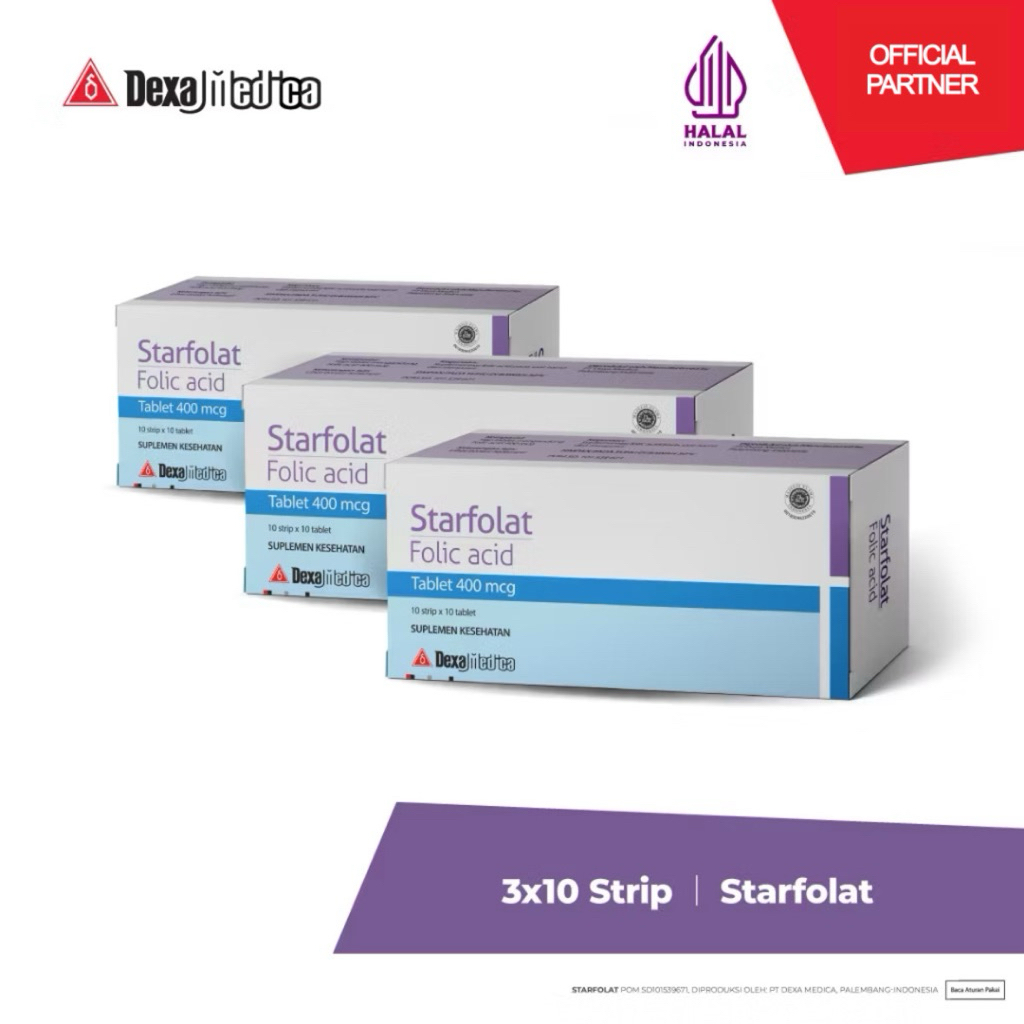 Beli 3 Starfolat Asam Folat 400mcg - 100 Tablet untuk Ibu Hamil