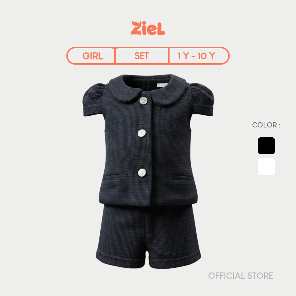 Setelan Anak Perempuan Atasan Knit Tweed dan Celana Pendek - Baju Tweed