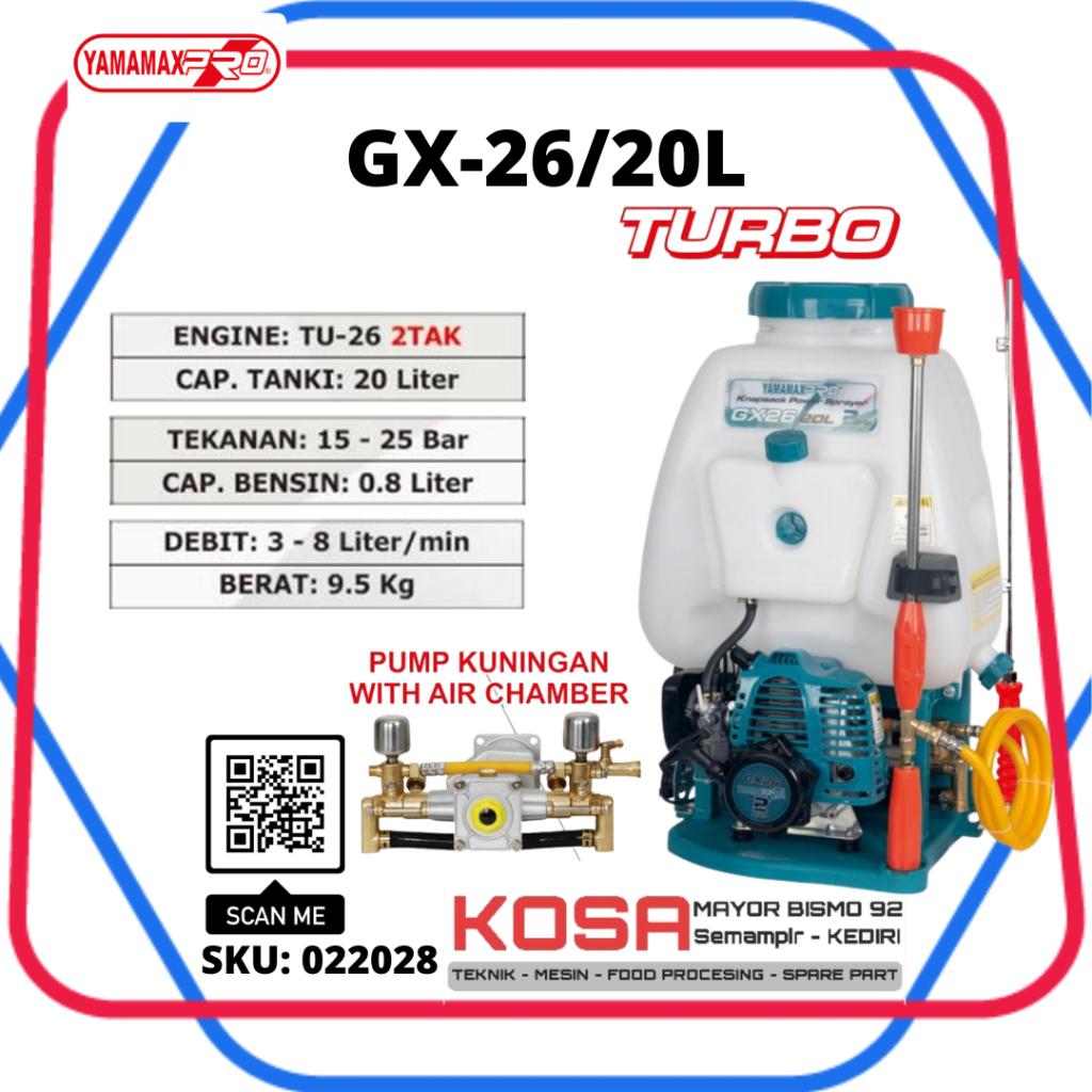 YAMAMAX Knapsack Power Sprayer TURBO Yamamax Mesin Sprayer 2Tak 20L Turbo Yamamax Sprayer pupuk 15L 