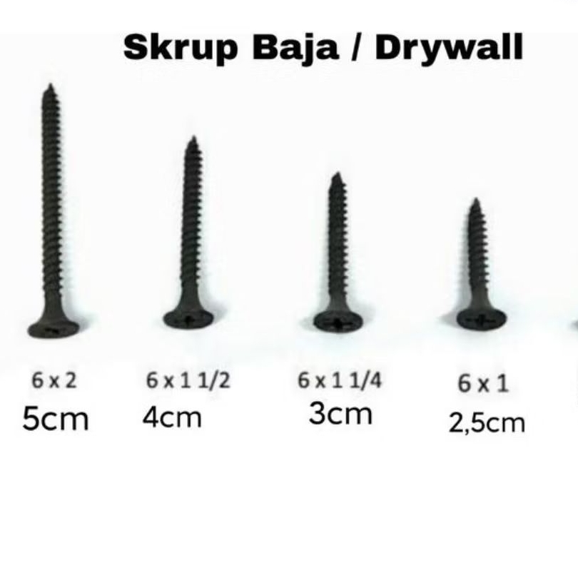 Sekrup Gypsum Drywall Hitam / Paku Gypsum
