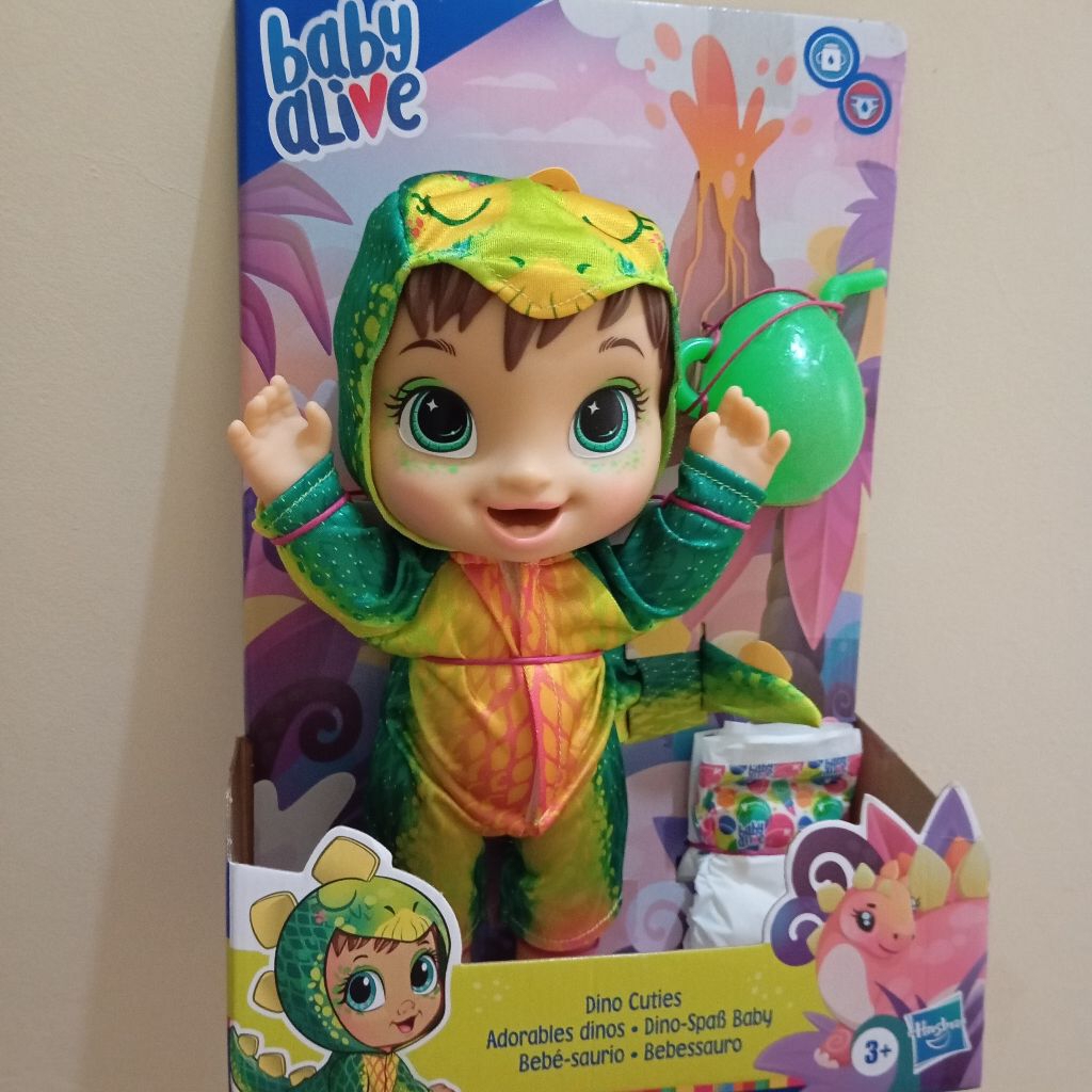 Boneka BabyAlive Dino Cuties Stegosaurus Green Pee Drink Eat Dinosaurus Baby Alive Doll Boneka Bayi 