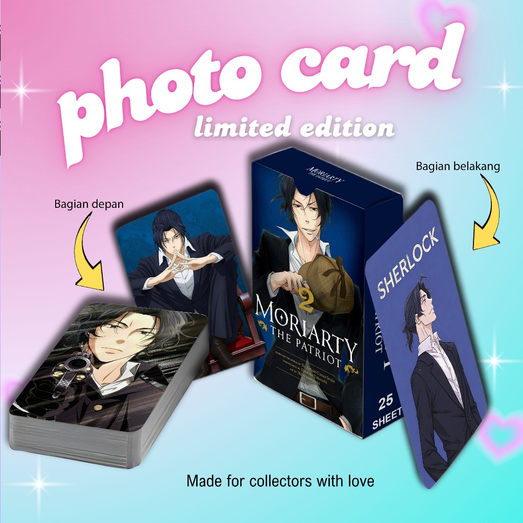 [ 2 Sisi ] Photocard Set Terbaru SHERLOCK HOLMES MORIARTY THE PATRIOT premium 25 pcs with box