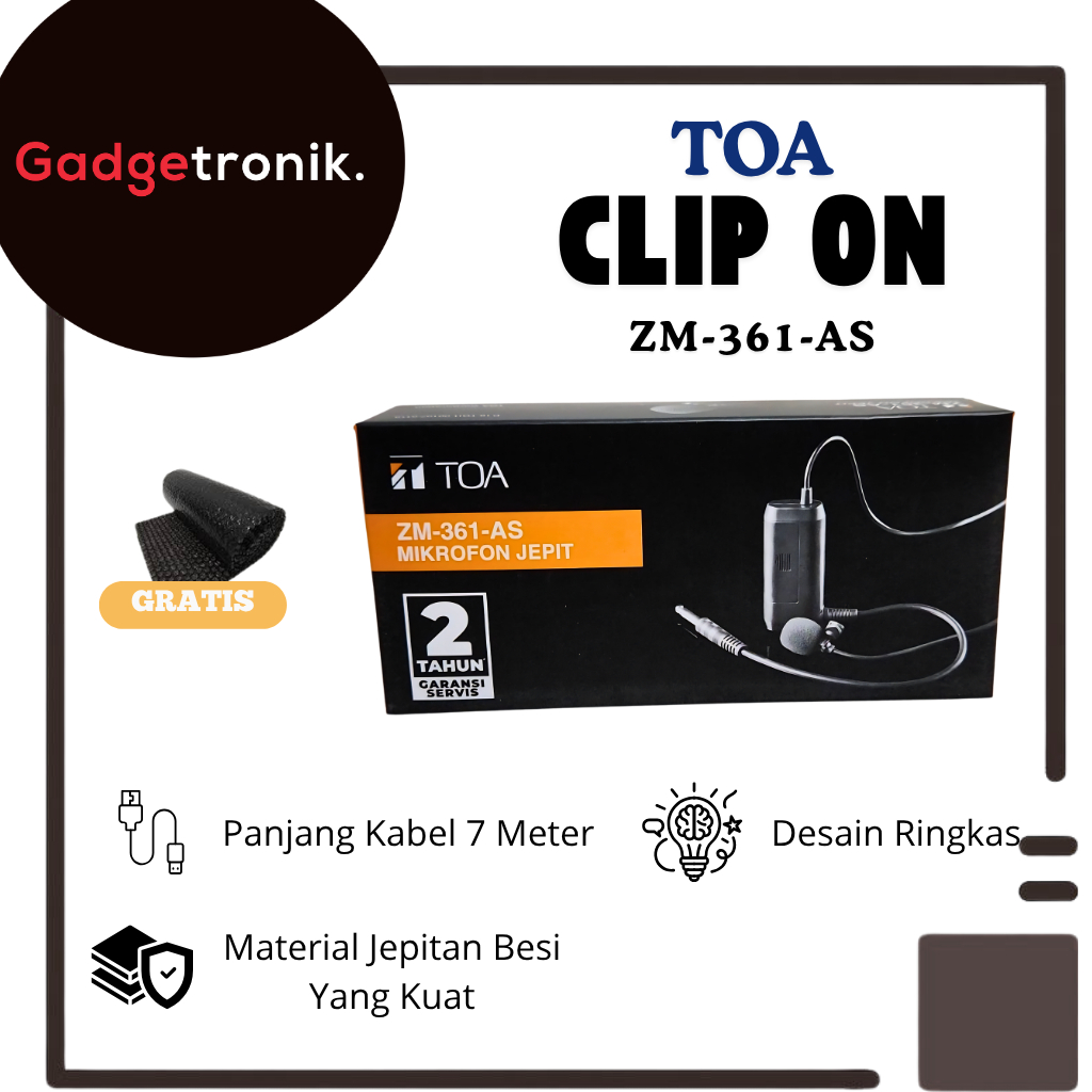 Mic Jepit TOA ZM-361-AS / Mikropon TOA ZM 361 AS / TOA ZM-361 AS / TOA ZM361AS