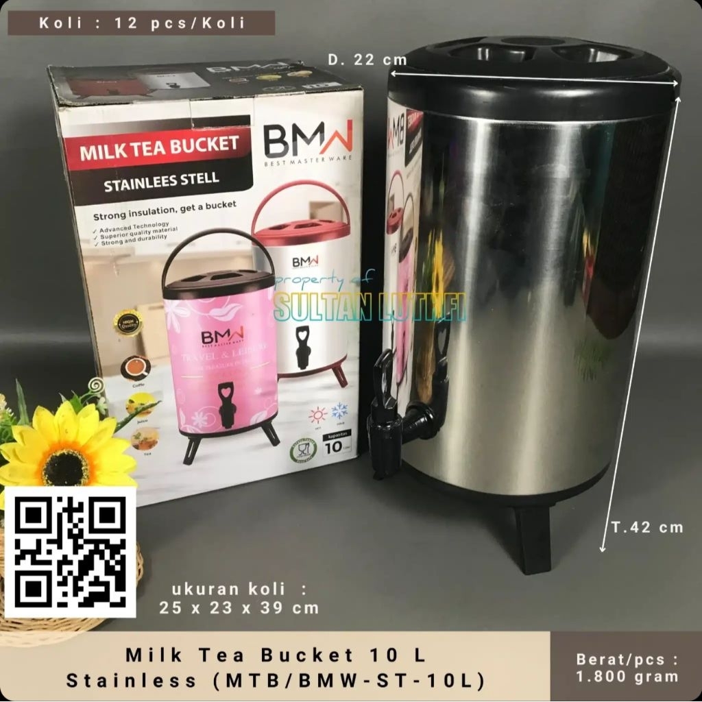 Milk Tea Bucket 10 L Stainless (MTB/BMW-ST-10L)