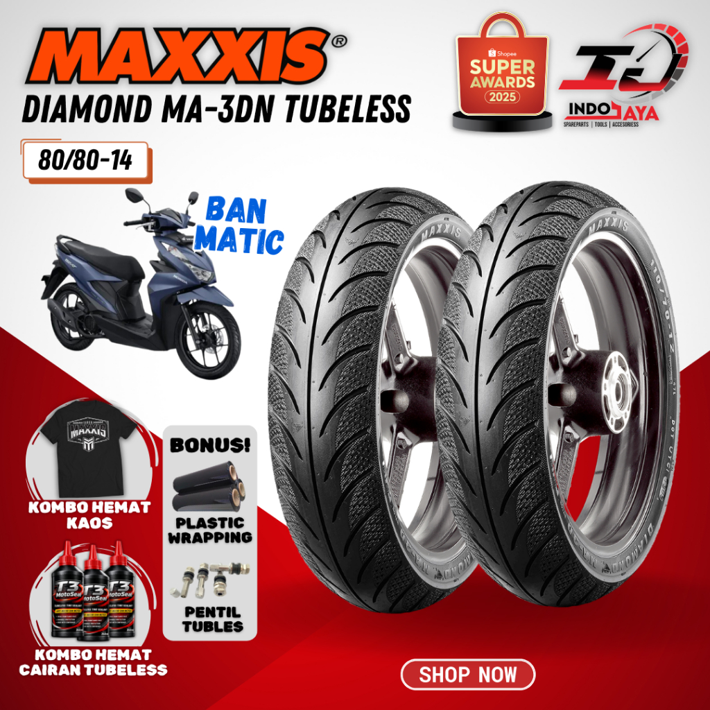 [BAYAR DI TEMPAT] BAN MAXXIS DIAMOND MA-3DN 80/80-14  / 80-80-14 / BAN TUBELESS 80/80-14 BAN MOTOR M