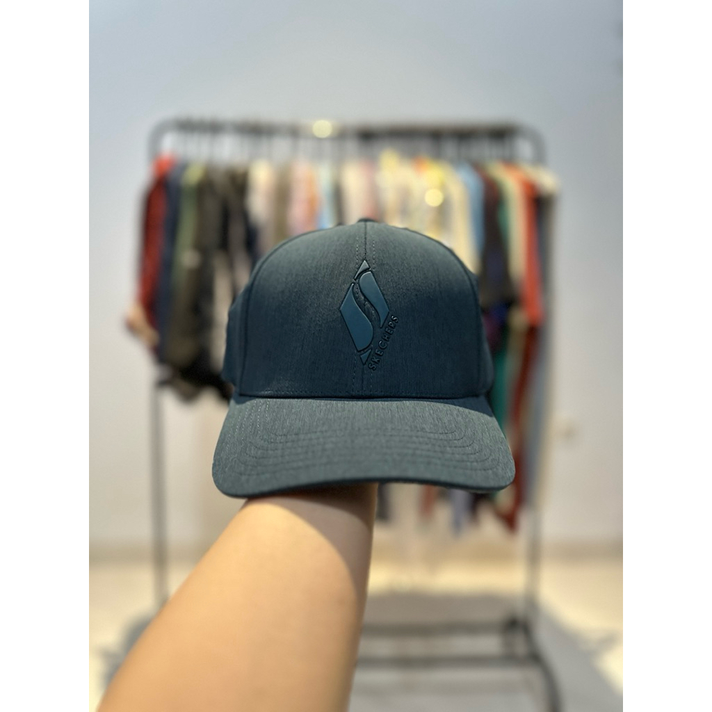 TOPI PRIA UNISEX CAP SKECHERS SKE DIAMOND S STRETC H FIT SKEHOM3076TL TEAL ORIGINAL HAT