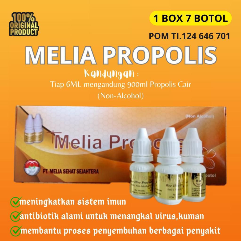 Propolis Melia 6ml Original Perbotol - Antibiotik Alami, Meningkatkan Kekebalan, Anti Kanker