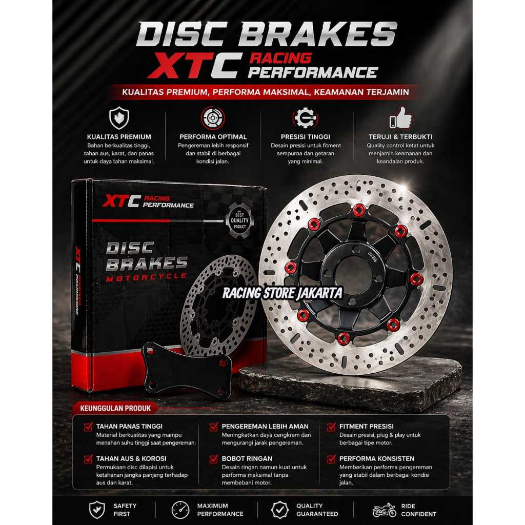 Piringan Cakram Depan Lebar Disc Brake 300MM Model Ktc Psm Pnp Motor Gl Pro Lama Mega Pro Lama Supra