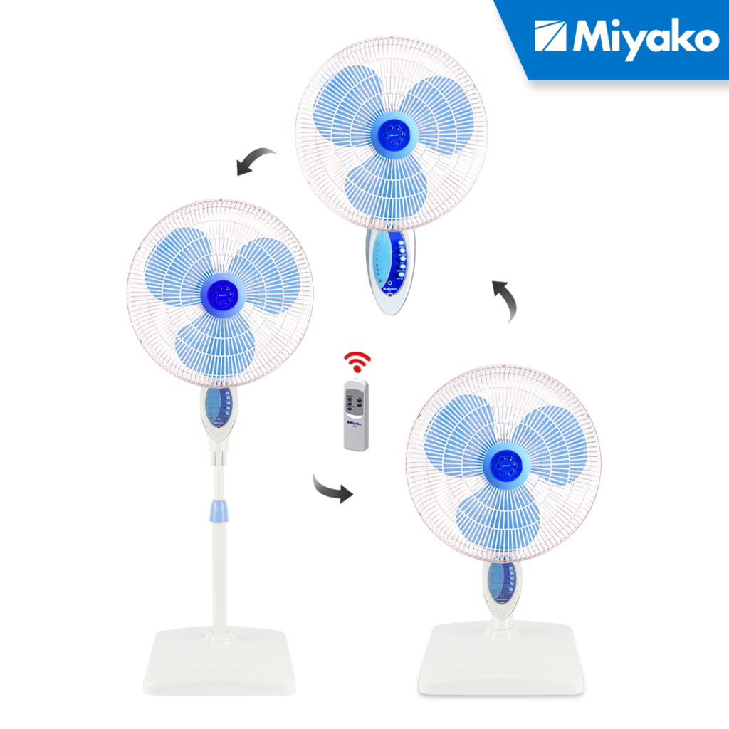 Kipas Angin Miyako TJR101GB - Biru 16 Inch - 3IN1 Kipas Meja Dinding Berdiri Besi