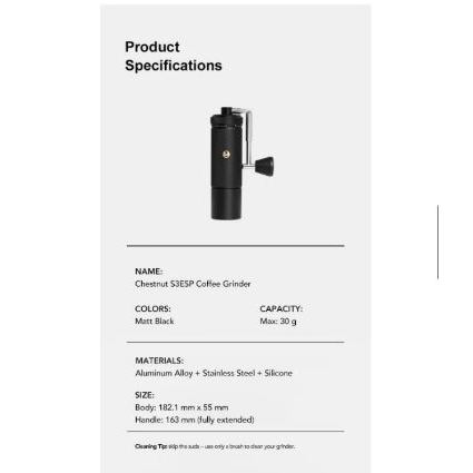 Ready stock Timemore S3 ESP Coffee Grinder Manual for Espresso New