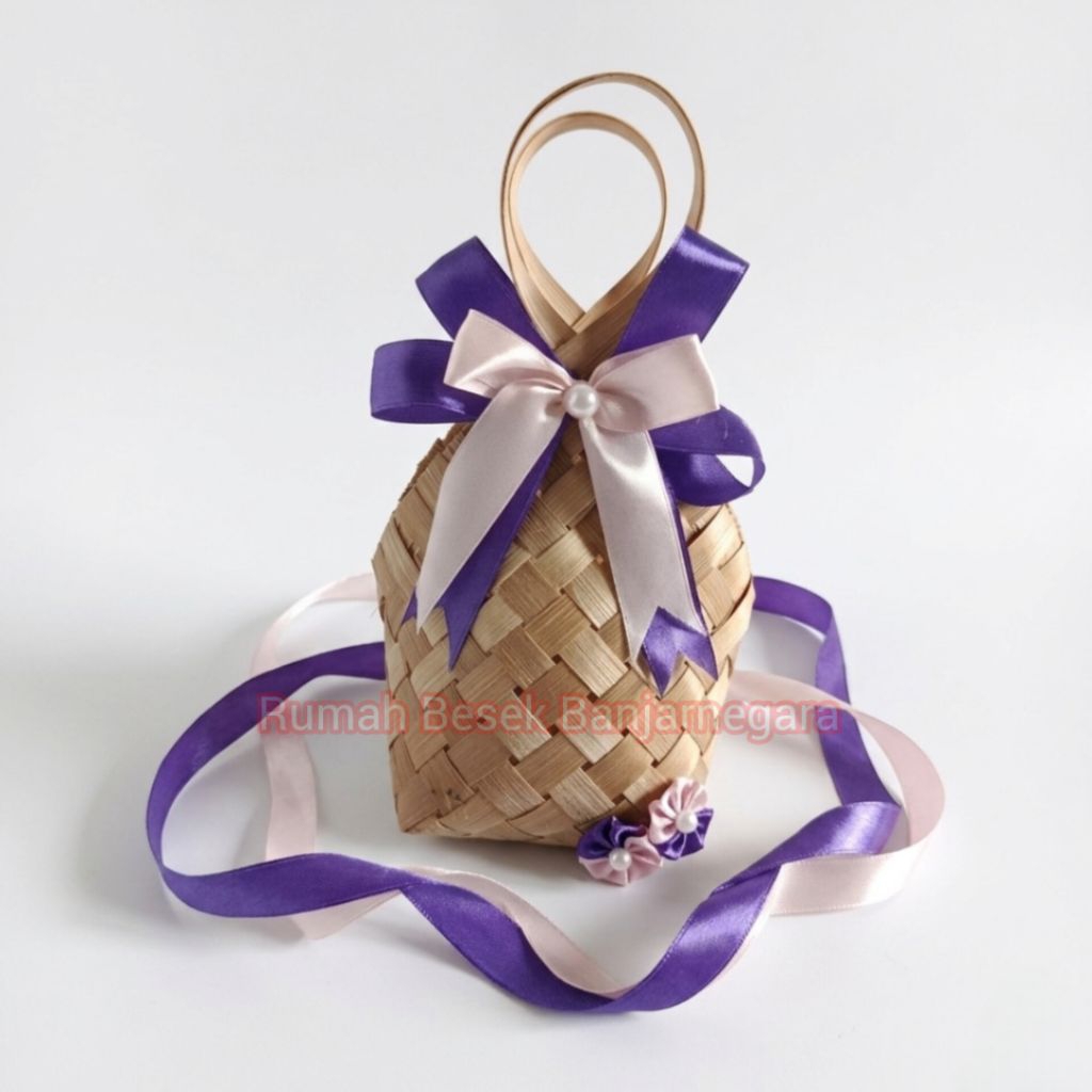 (20pcs) Tas Anyaman Bambu 9x9 Natural / Tas Hampers Estetik