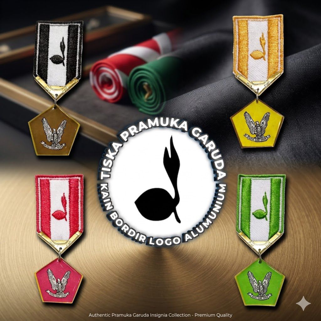Tiska pramuka kain bordir,logo alumunium