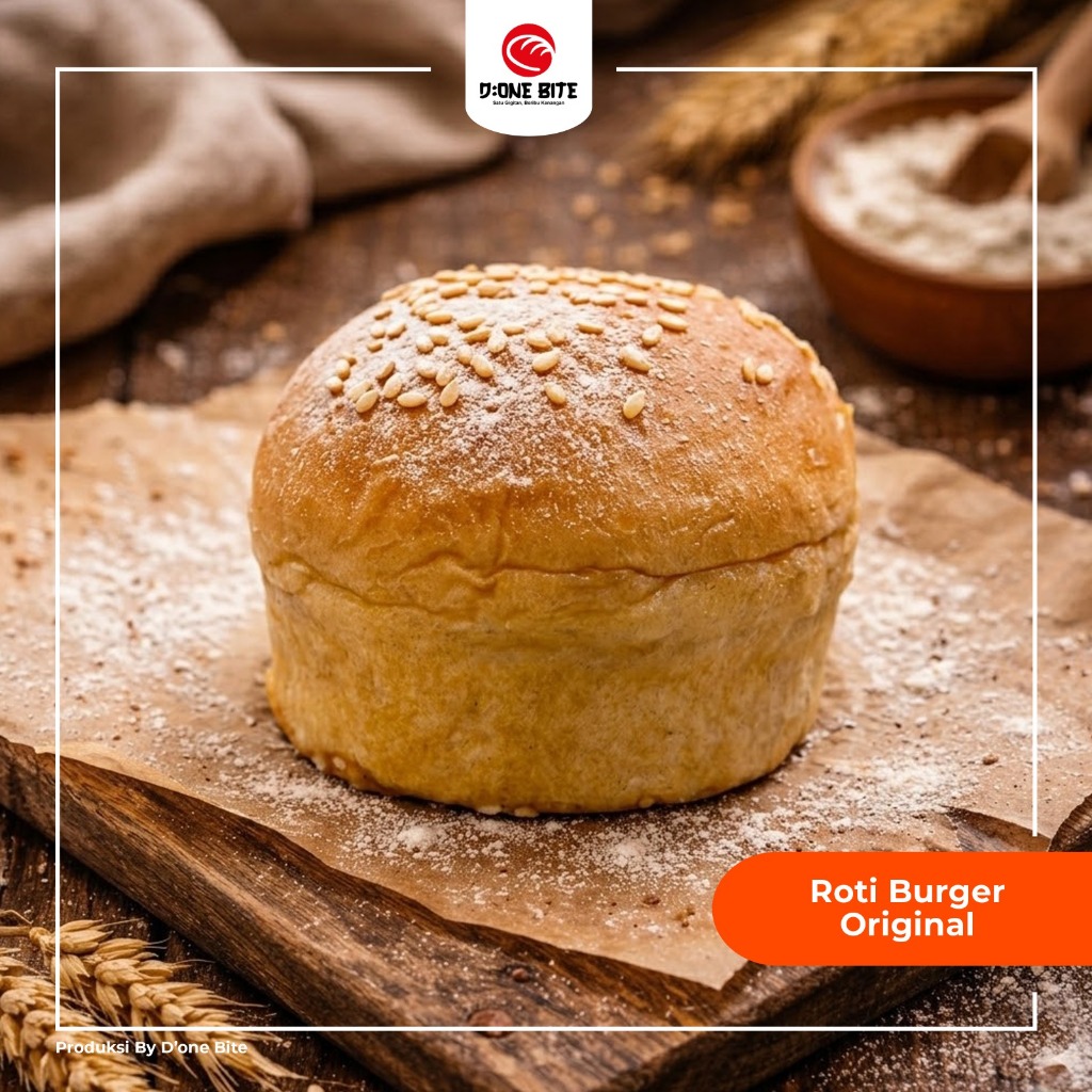 Roti Burger Original Tawar / Polos - Roti Burger Wijen Ukuran 10cm