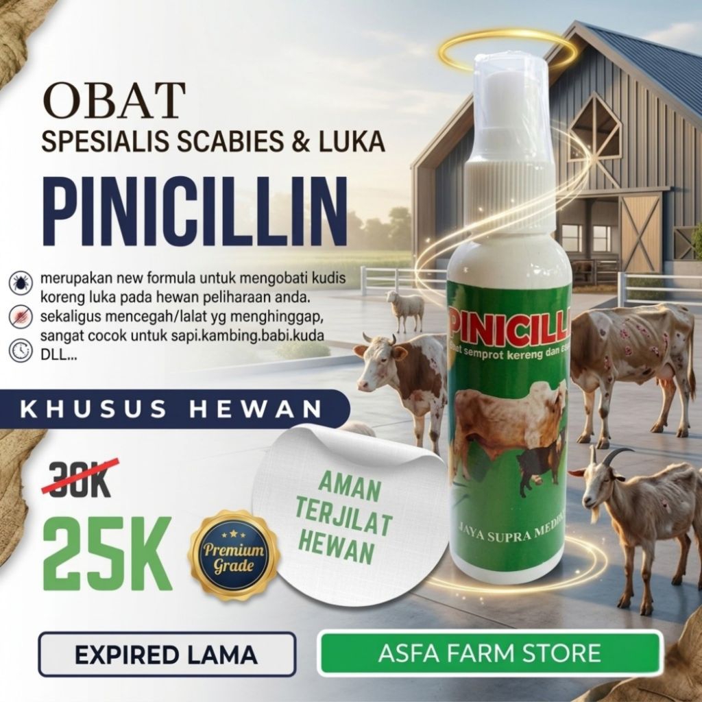 PINISILIN SPRAY OBAT LUKA HEWAN TERNAK SAPI KERBAU KAMBING DOMBA