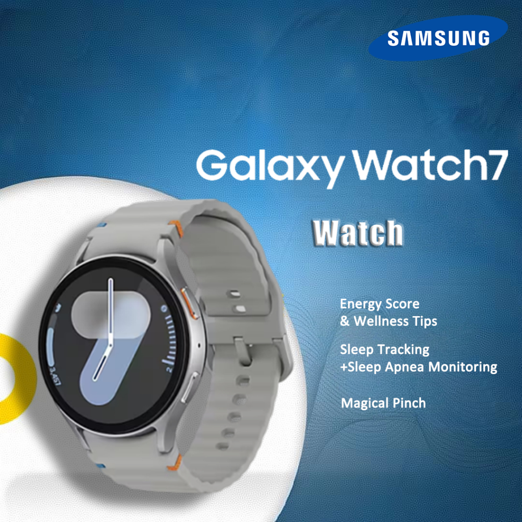 Samsung Galaxy Watch 7 44mm Bluetooth Smartwatch Air Jam Tangan Pintar Pria GPS Fitness Tracker For 