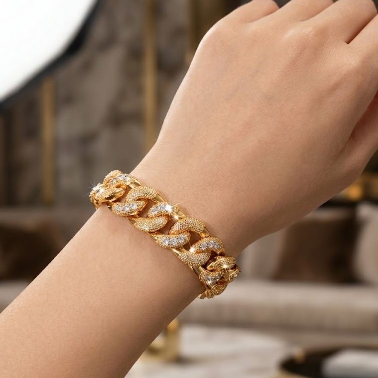 gelang sisik naga besar karra gold silver mix titanium