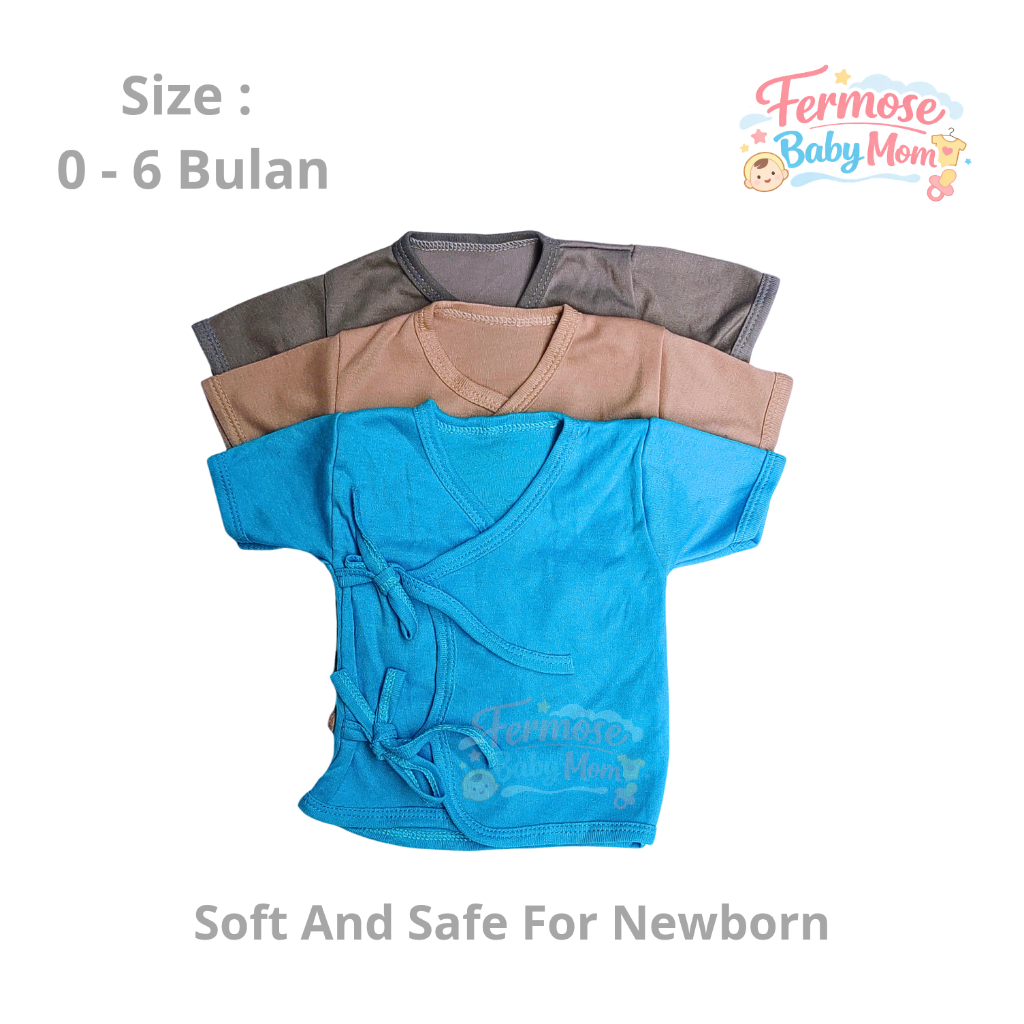 Baju Bayi Kimono 3 Pcs / Baju Bayi Newborn 0 - 6 Bulan Lengan Pendek / Baju Baby Baru Lahir