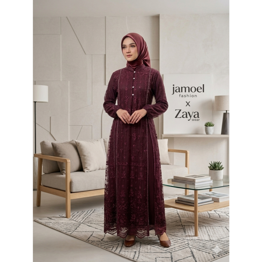 Zaya - Nadia Abaya Muslim Gamis Brokat Pesta Mewah Terbaru