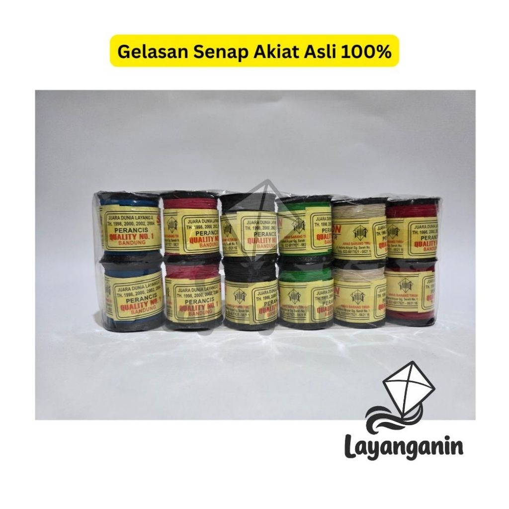 Benang Layangan Gelasan Senap AKIAT Original 100% | Super Silicon Tajam & Kuat | Aduan Anti Putus