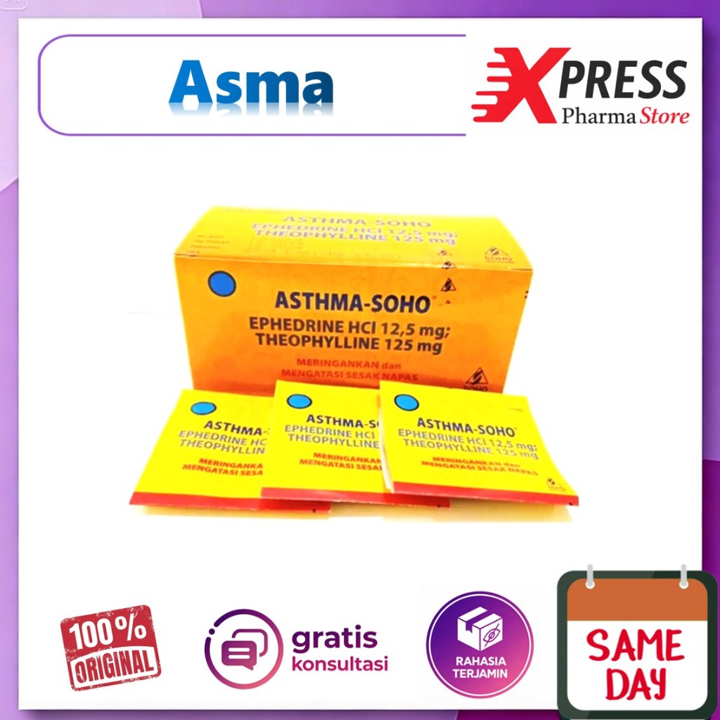 XPRESS  Asthma-Soho STRIP Obat Sesak Napas Nafas Asma Soho AsmaSoho AsthmaSoho Astma Tablet Asthma S