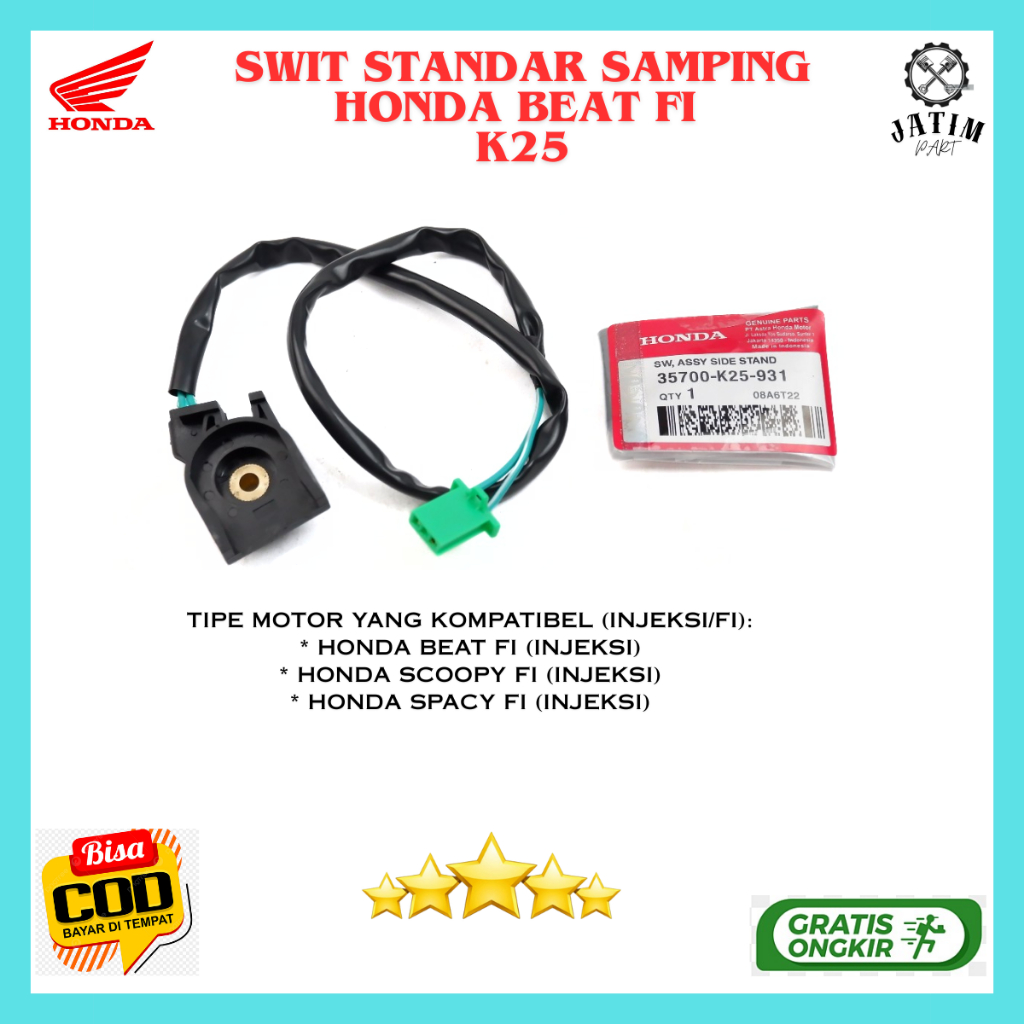 Switch Standar Beat FI Ori / Switch Standar Samping Beat FI / Scoopy FI K25 Asli Bawaan Motor - K25