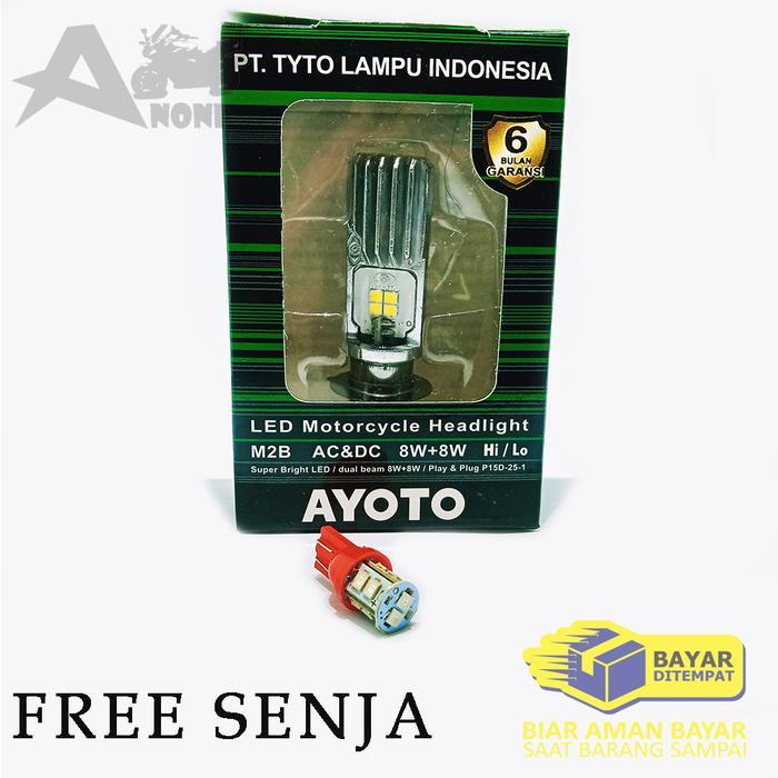 Lampu Depan Led Motor Beat Ayoto Putih Ac/Dc L Free Lampu Kota Merah