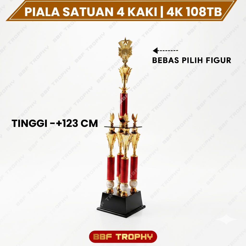 Piala Satuan 4 Kaki Tinggi 123cm Model 4K 108TB  - Trophy Besar Juara Umum Eksklusif Mewah Piala Ber