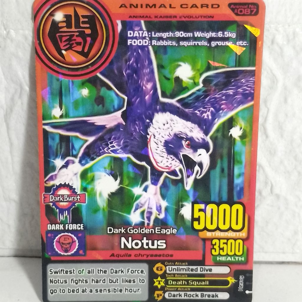 Animal Kaiser Notus Dark Golden Eagle No.087 Original Card Dark Burst – Kondisi Bagus Koleksi Pribad