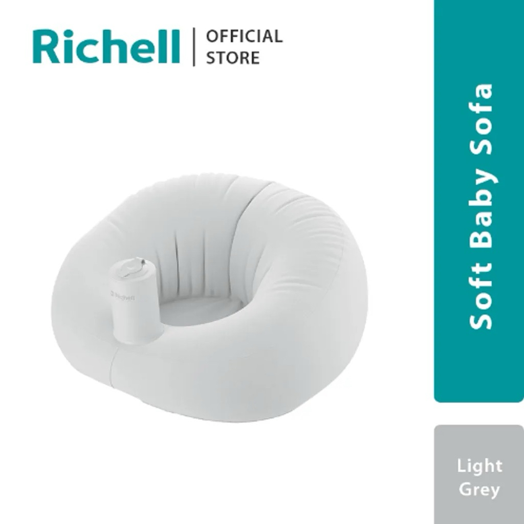 Preloved RICHELL Soft Baby Sofa Light Grey