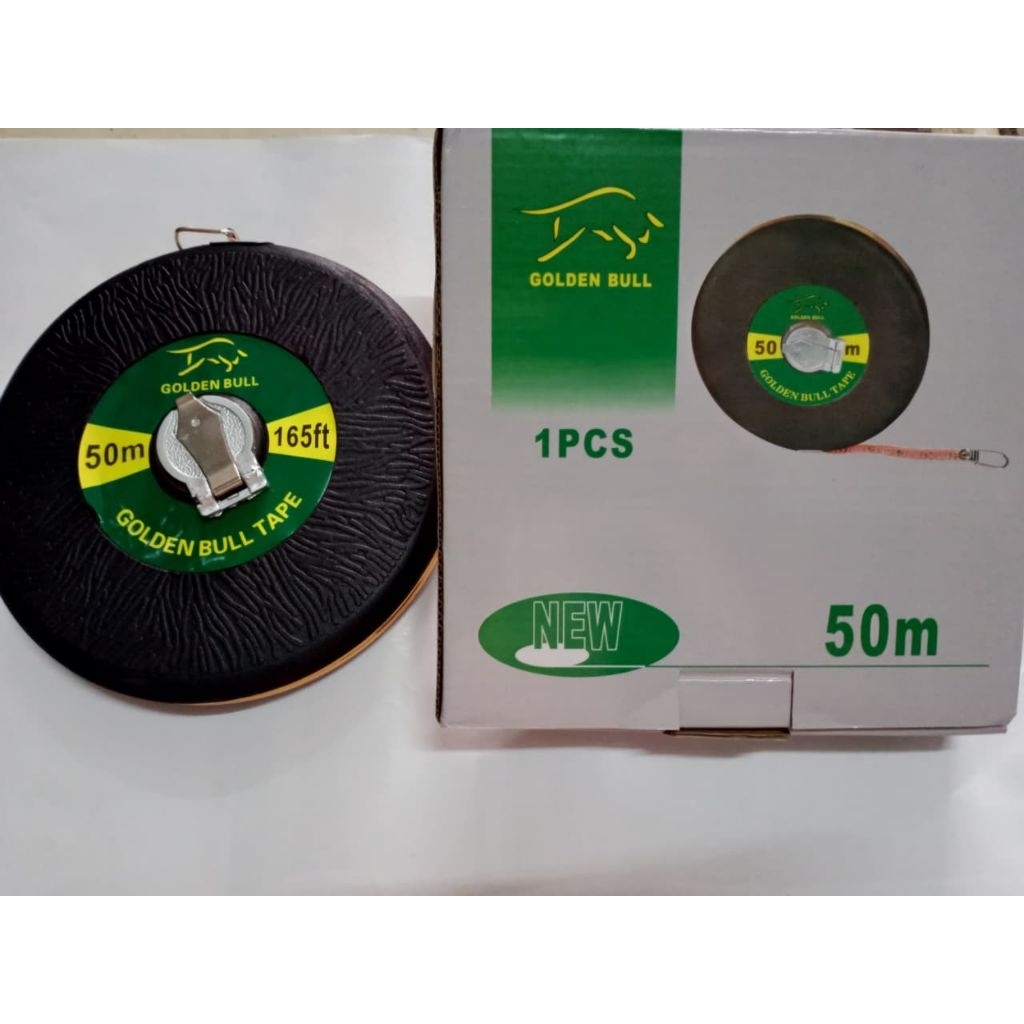 Meteran bulat bahan kain ukuran 50 meter golden bull