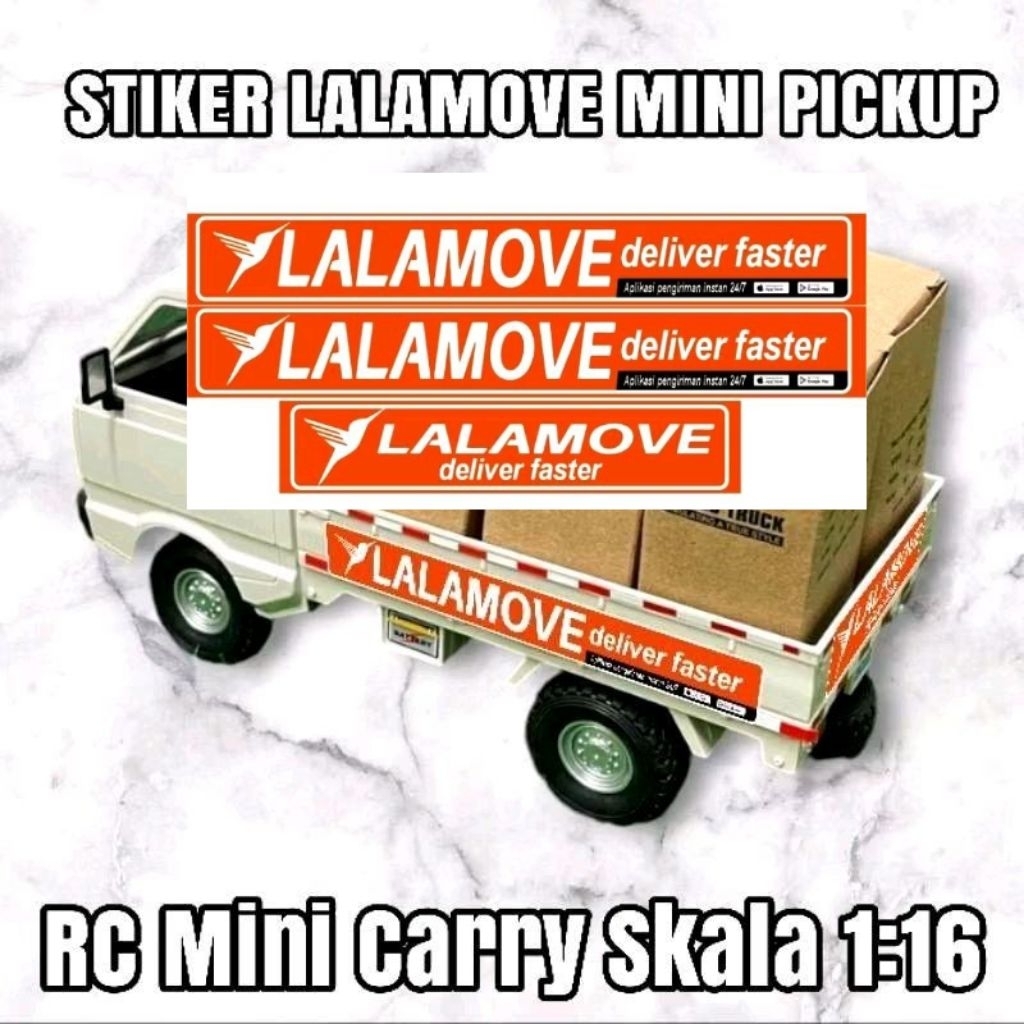 STIKER LALAMOVE RC MINI PICKUP SKALA 1:16 ( bukan untuk mobil asli )