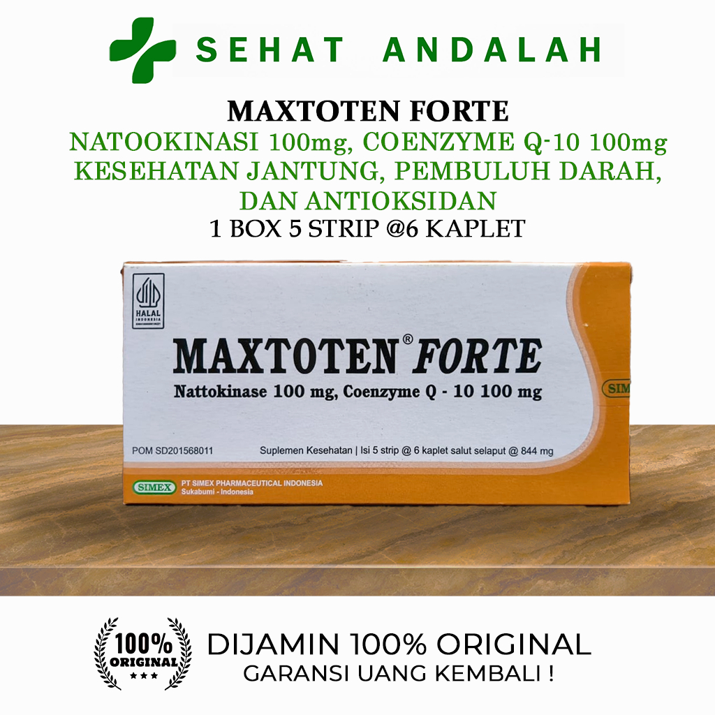MAXTOTEN FORTE (1 BOX/30 KAPSUL) - EKSTRAK NATTO, KESEHATAN JANTUNG