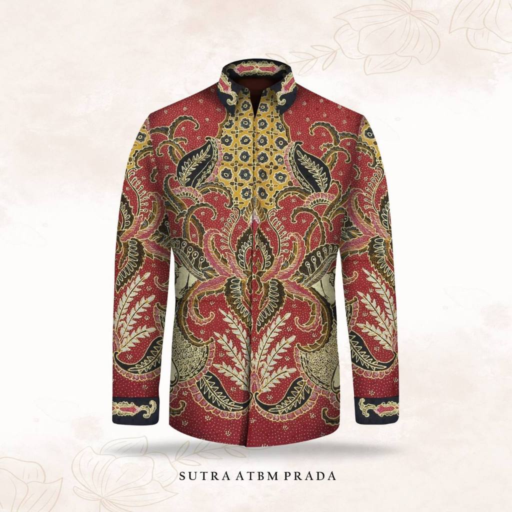 Kain Batik Sutra ATBM Baron Prada Emas Tulis Premium Kian Pola  kemeja batik excluisve