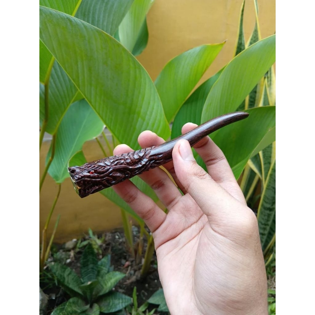 koleksi akar galih asem ukir naga lubang multi