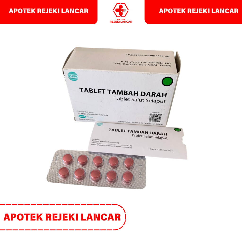 Tablet Tambah Darah (TTD) 1 Strip Isi 10 Tablet Salut Selaput - Obat Anemia & Penambah Darah