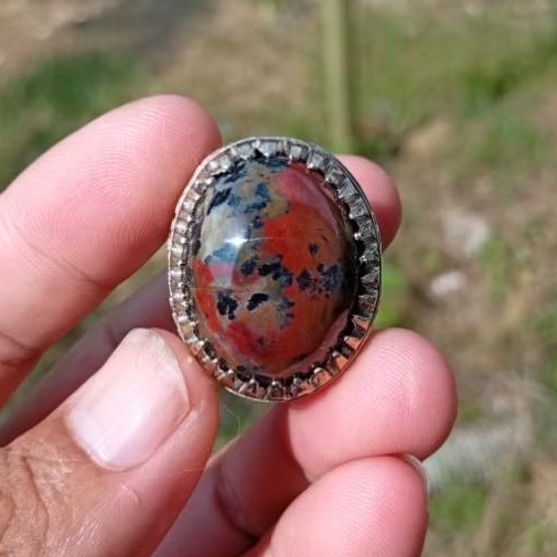 Natural cincin badar besi pancawarna size 8