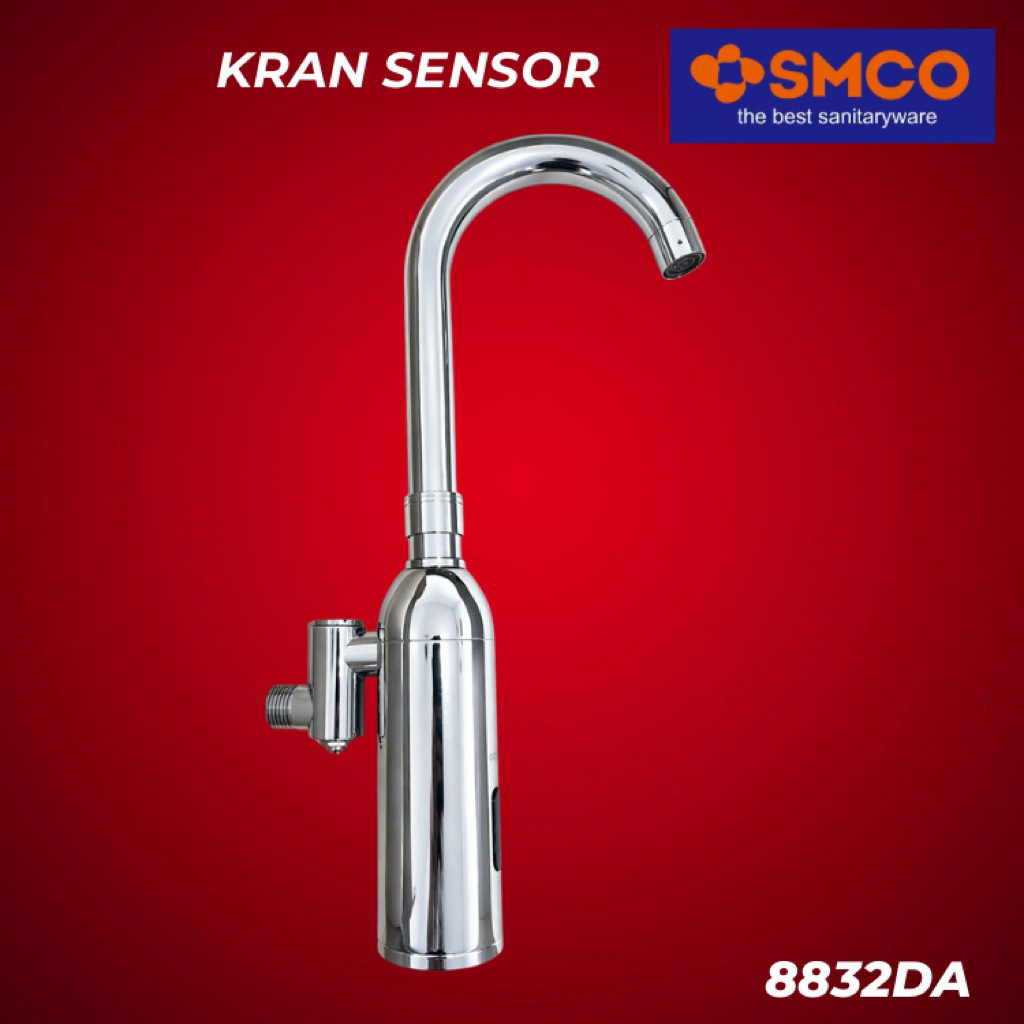Kran Sensor Wastafel Otomatis Cuci Tangan Drat Tembok 1/2" Inch Baterai SMCO 8832DA
