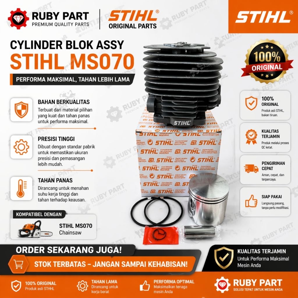 Stihl Cylinder Blok Assy Chainsaw Ms070 Ori