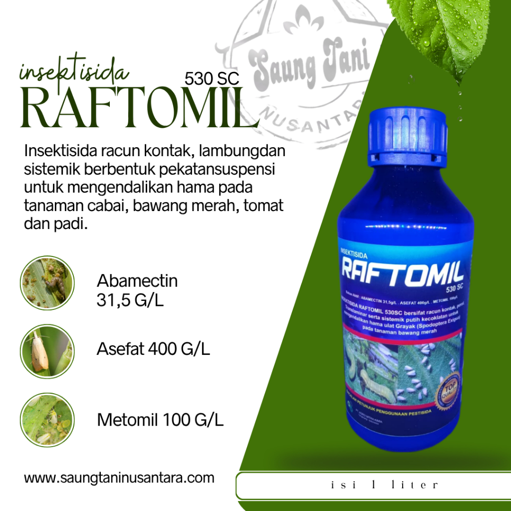 Insektisida Raftomil 530 Sc/Abamectin,  Asefat,  Metomil/1liter