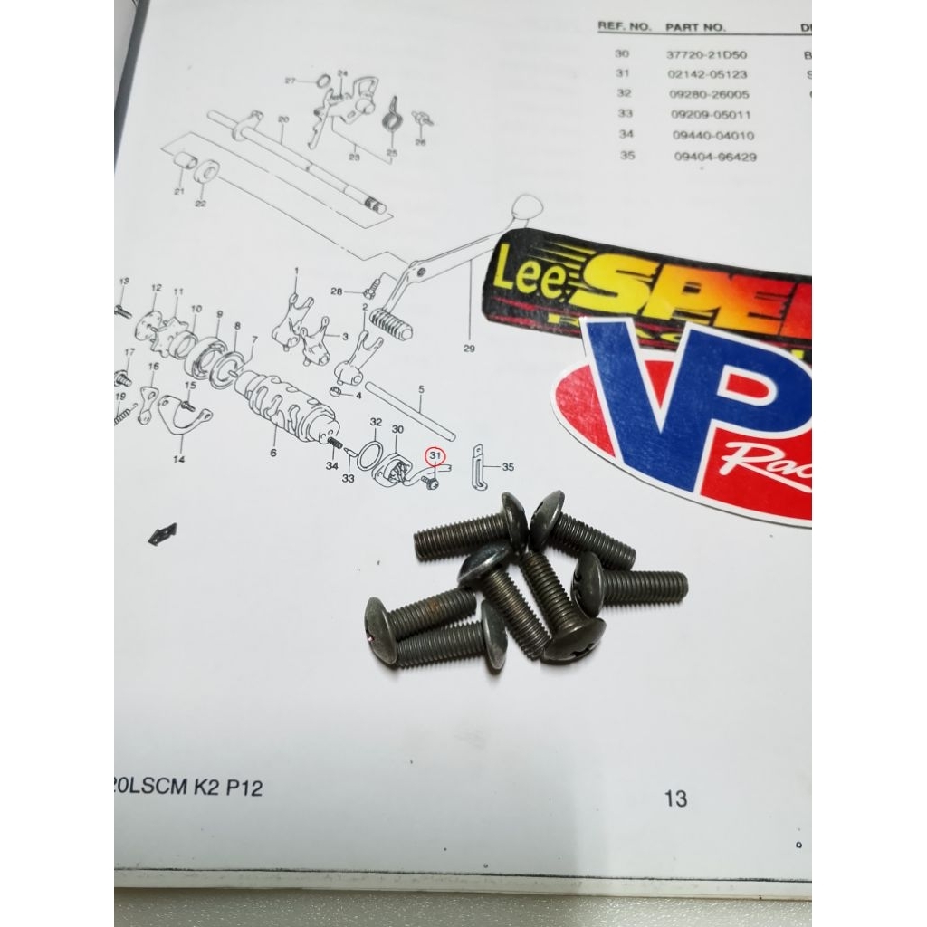 Baut switch netral sensor gigi satria 2t 2 tak lumba hiu