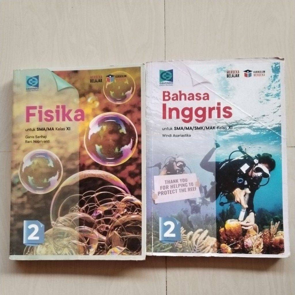 FISIKA, BAHASA INGGRIS, KLS 11 SMA. BEKAS.