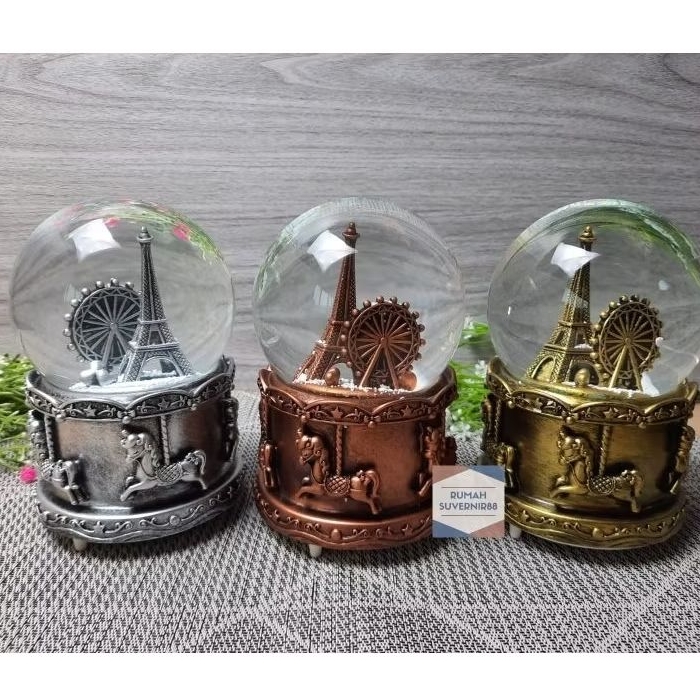 Snowball Musik Unicorn Waterball Bola Kaca Kristal Salju Snowglobe Lampu