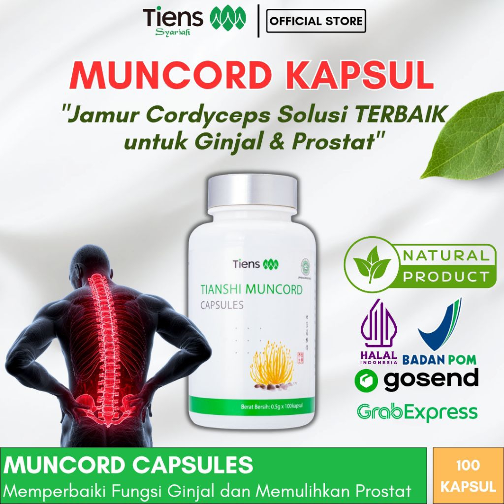 Tiens Muncord Kapsul Jamur Cordyceps Mycelium Mengobati Gagal Ginjal Batu Ginjal Prostat dan ISK
